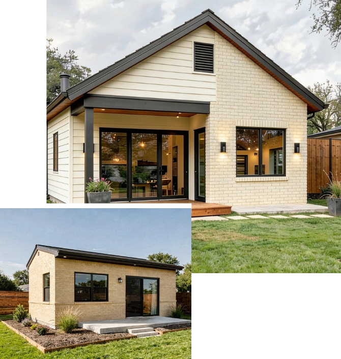 Custom detached ADU construction project in Dallas Texas