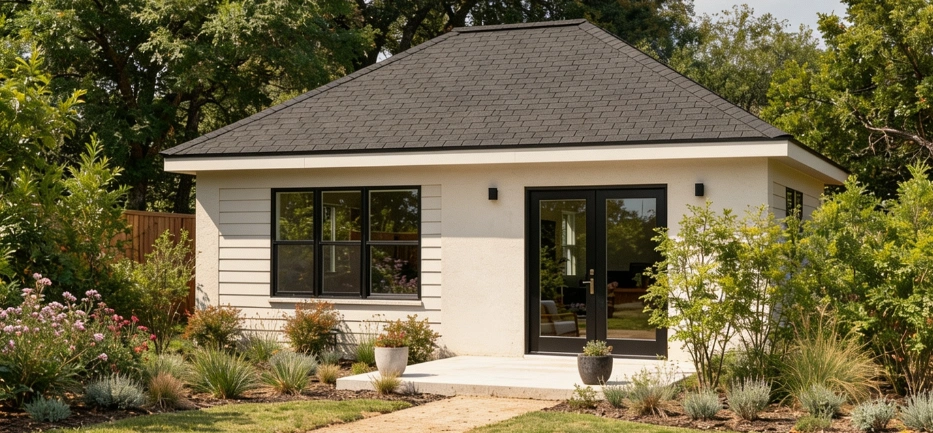 Backyard ADU construction project for a Dallas Texas property